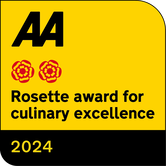 AA 2 Rosette award for culinary excellence for La Garrigue